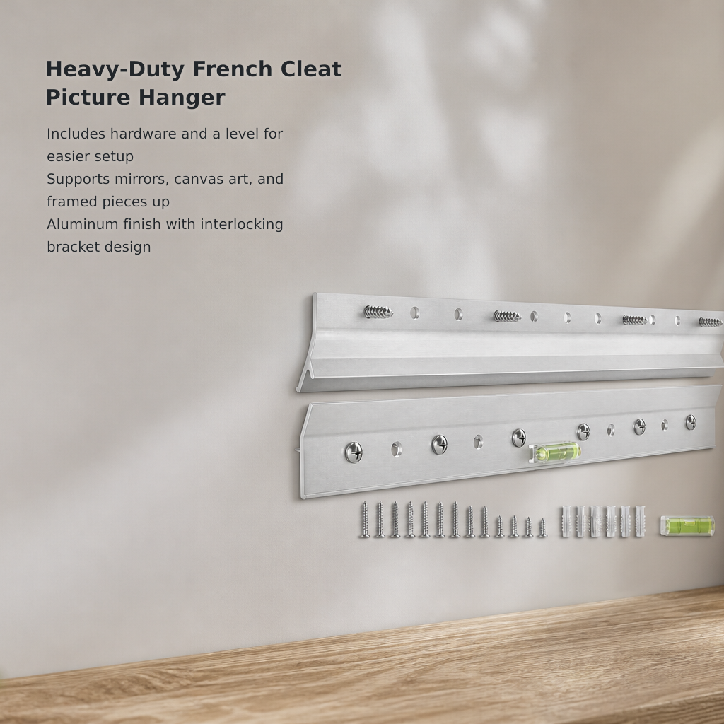 100 lb Aluminum French Cleat Picture Hanger Kit